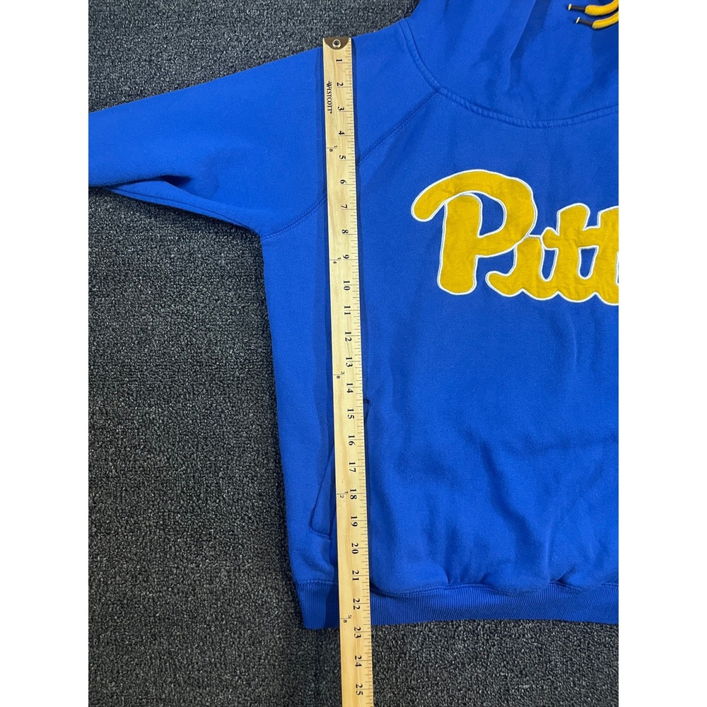 Colosseum Womens Pitt Panthers Hoodie Blue Yellow Raglan Pullover Large - Picture 6 of 13